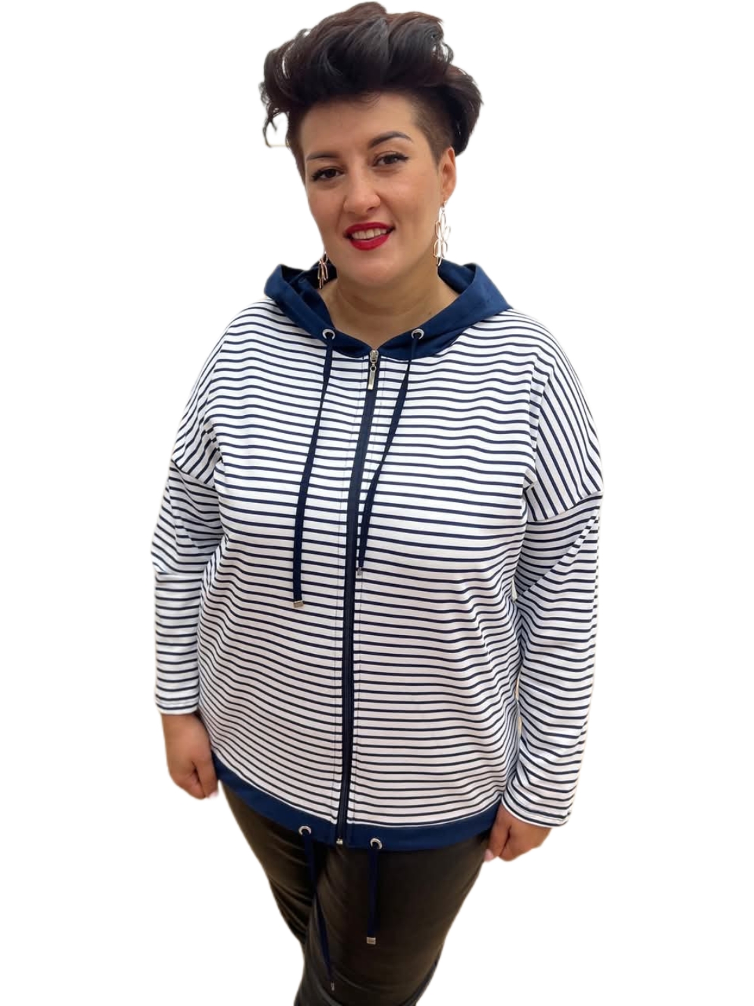 Bluza z kapturem w paski