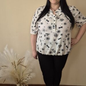 duża bluzka z gumką, bluzka plus size damska, bluzka z wiskozy, kolorowa bluzka damska, modna bluzka 2025
