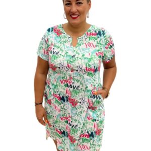 duża tunika letnia, tunika na lato, tunika damska bawełniana, tunika plus size, kolorowa tunika damska