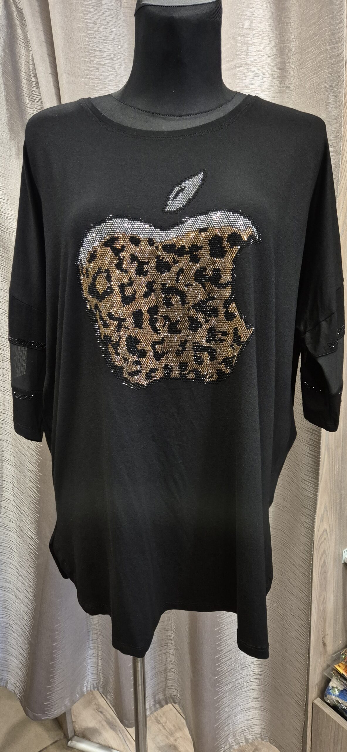 duża tunika turecka, tuniki plus size, tunika czarna oversize, tunika w panterkę, tunika z wiskozy