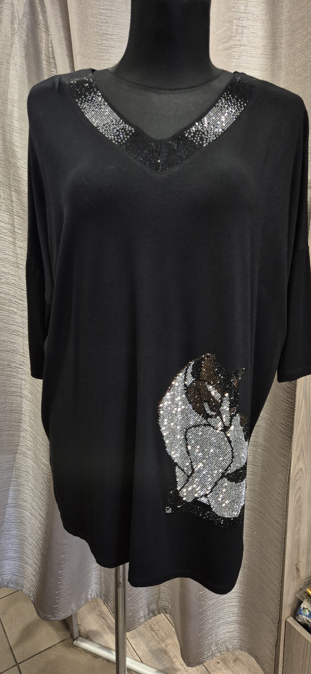duża tunika, tunika oversize, tunika turecka, czarna tunika damska, tunika plus size